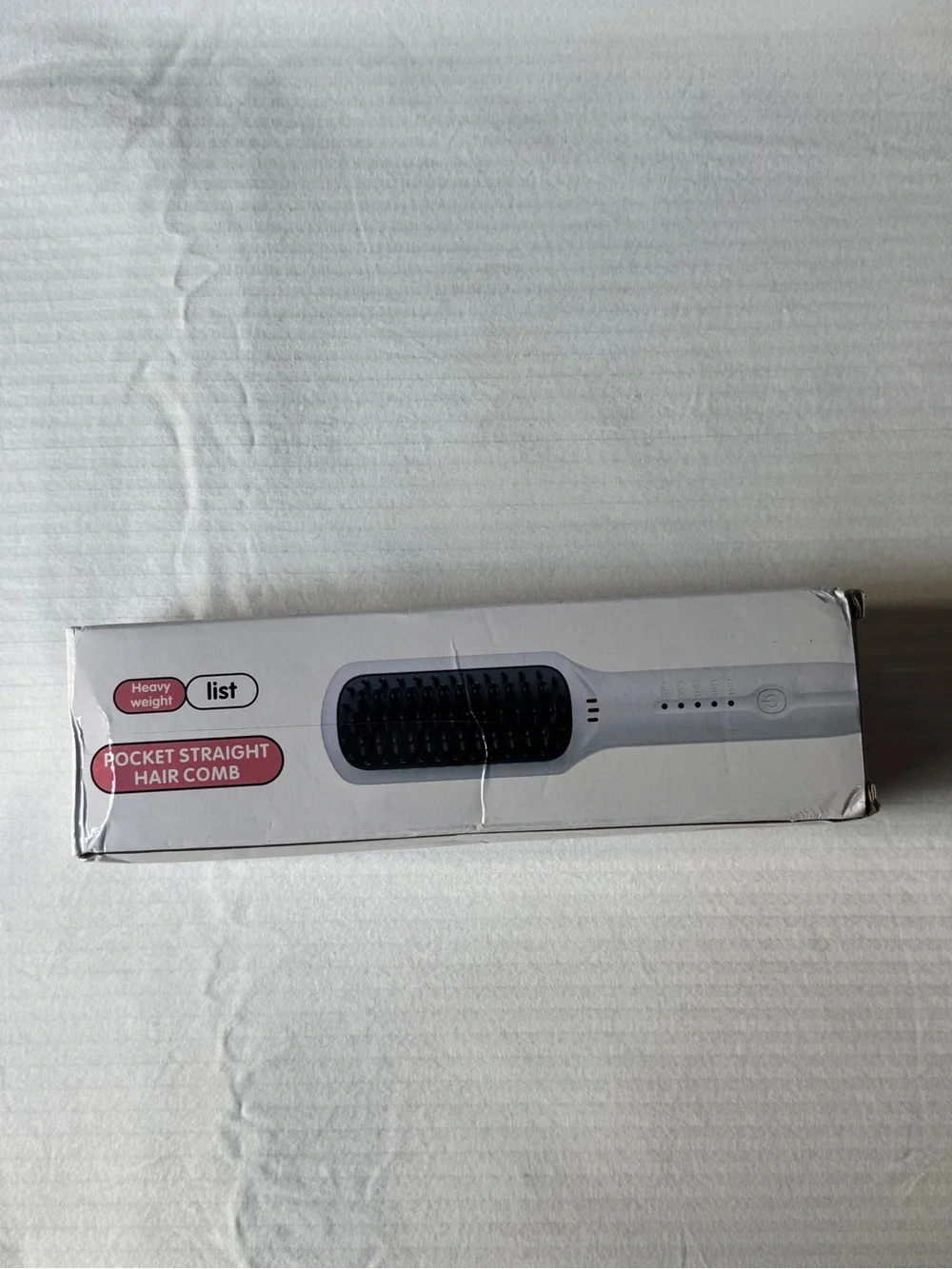 Pocket Straight Hair‎ Comb - White with Black Bristles